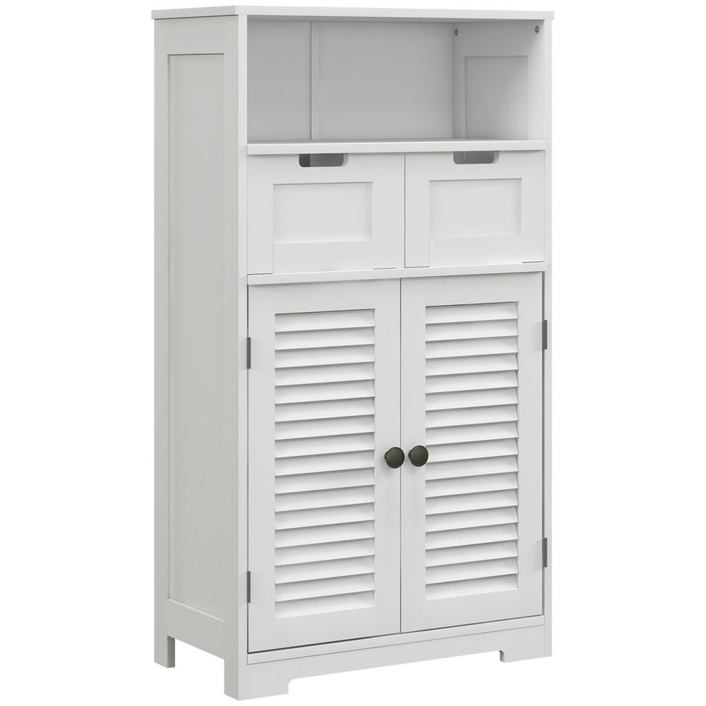 kleankin Bathroom Storage Cabinet, Small Bathroom Cabinet with Louvred Doors - Bedside Table from kleankin