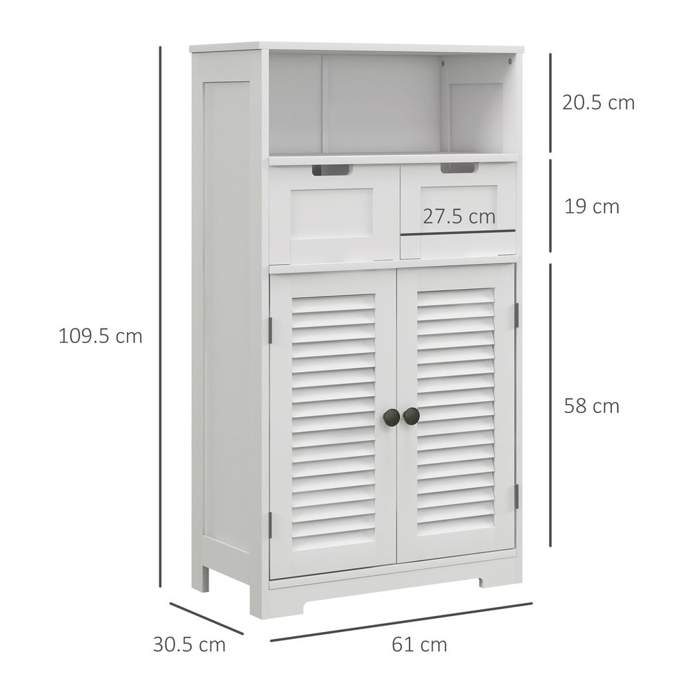 kleankin Bathroom Storage Cabinet, Small Bathroom Cabinet with Louvred Doors - Bedside Table from kleankin