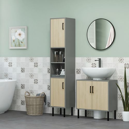 kleankin Bathroom Sink Cabinet, Under Sink Basin Storage Cupboard with Shelf -  from kleankin