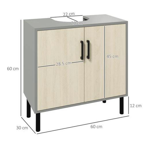 kleankin Bathroom Sink Cabinet, Under Sink Basin Storage Cupboard with Shelf by kleankin