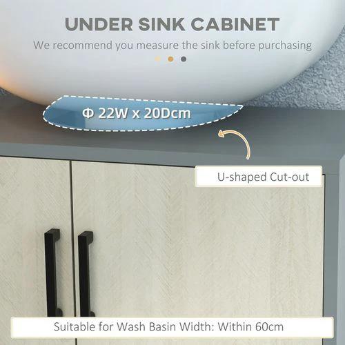 kleankin Bathroom Sink Cabinet, Under Sink Basin Storage Cupboard with Shelf by kleankin