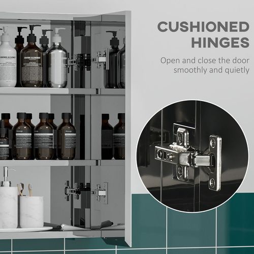 kleankin Medicine Cabinet with Mirror, Wall-Mounted Bathroom Mirror Cabinet -  from kleankin