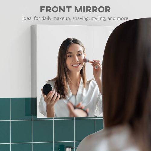 kleankin Medicine Cabinet with Mirror, Wall-Mounted Bathroom Mirror Cabinet -  from kleankin