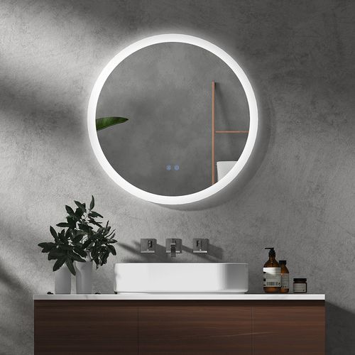 kleankin Illuminated Bathroom Mirror with LED Lights, 3 Colours, Defogging Film - Mirror from kleankin