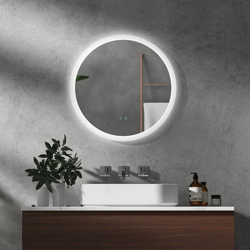 kleankin Illuminated Bathroom Mirror with LED Lights, 3 Colours, Defogging Film - Mirror from kleankin