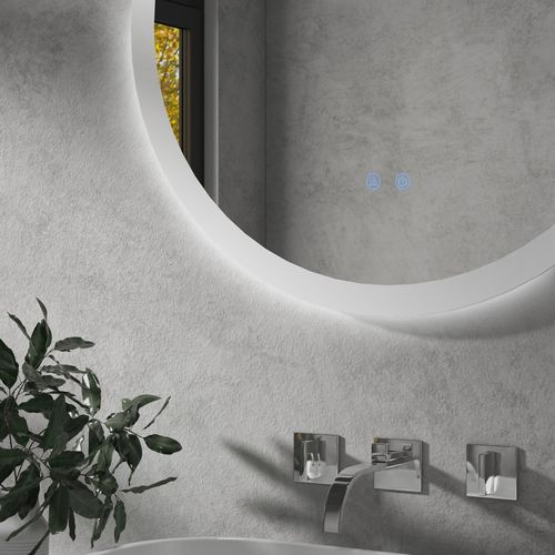 kleankin Illuminated Bathroom Mirror with LED Lights, 3 Colours, Defogging Film - Mirror from kleankin