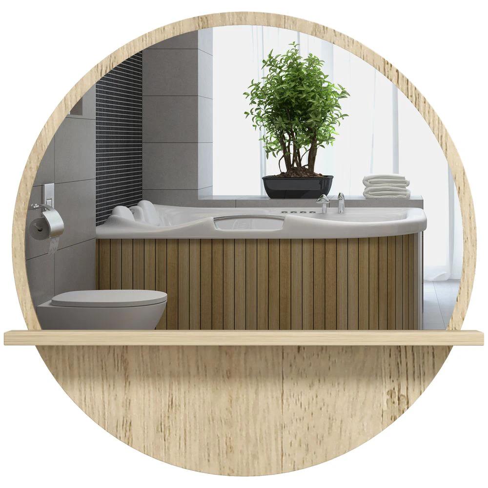 kleankin Wall Mounted Bathroom Mirror Framed Makeup Mirror for Home Decoration by kleankin