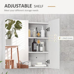 kleankin kleankin Wall Mounted Bathroom Storage Cupboard W/ Mirror and Shelf, White - Mirror