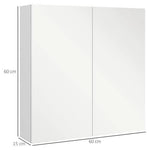 kleankin kleankin Wall Mounted Bathroom Storage Cupboard W/ Mirror and Shelf, White - Mirror