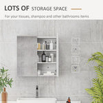 kleankin kleankin Wall Mounted Bathroom Storage Cupboard W/ Mirror and Shelf, White - Mirror