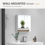 kleankin kleankin Wall Mounted Bathroom Storage Cupboard W/ Mirror and Shelf, White - Mirror