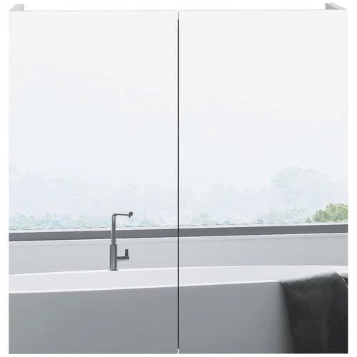 kleankin kleankin Wall Mounted Bathroom Storage Cupboard W/ Mirror and Shelf, White - Mirror