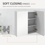 kleankin kleankin Wall Mounted Bathroom Storage Cupboard W/ Mirror and Shelf, White - Mirror