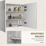 kleankin Wall Mounted Bathroom Storage Cupboard with Mirror, LED Light, USB by kleankin