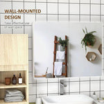 kleankin Wall Mounted Bathroom Storage Cupboard with Mirror, LED Light, USB by kleankin