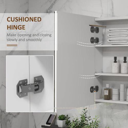 kleankin Wall Mounted Bathroom Storage Cupboard with Mirror, LED Light, USB by kleankin