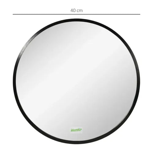Modern Wall-mounted Vanity Mirror for Bedroom Bathroom Washroom, Black, 40x40cm - Mirror from kleankin