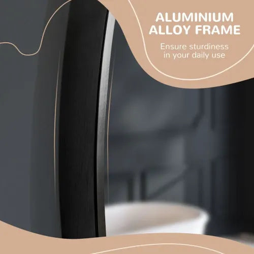 Modern Wall-mounted Vanity Mirror for Bedroom Bathroom Washroom, Black, 40x40cm - Mirror from kleankin