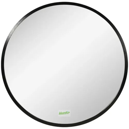 Modern Wall-mounted Vanity Mirror for Bedroom Bathroom Washroom, Black, 40x40cm - Mirror from kleankin