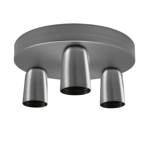 Satin Nickel Vintage Ceiling Light 3 Way Ceiling E27 Lamp Base Semi Flush Ceiling Lamp - Home Symphony