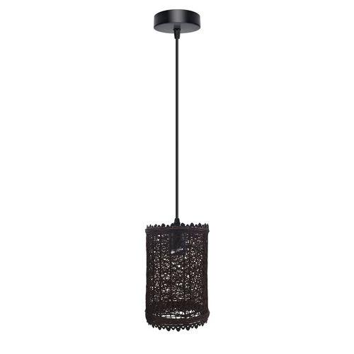 Single Natural Wicker Rattan Ceiling Pendant Light Shade E27 Base Adjustable cord Handmade Pendant Lighting Fixture by LEDSONE