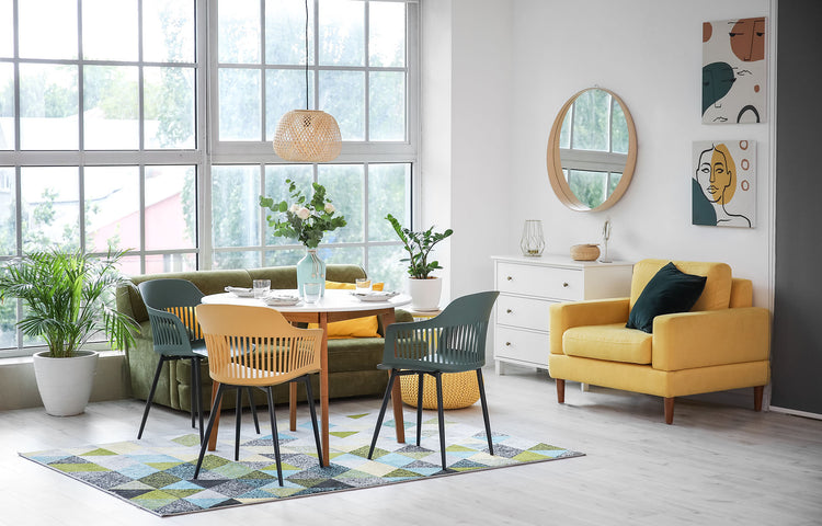 modern living room table and chairs set