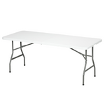 Outsunny Folding Garden Table with Large HDPE Top and Powder-Coated Steel Frame, ideal for outdoor entertaining.