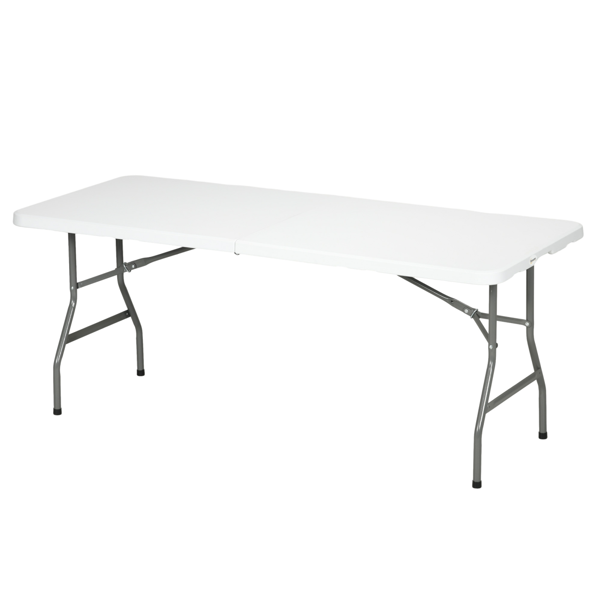 Outsunny Folding Garden Table with Large HDPE Top and Powder-Coated Steel Frame, ideal for outdoor entertaining.
