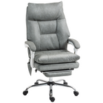 Homcom Office Chair High Back Adjustable Lumbar Home Office gray chair with inflatable lumbar and built-in footrest.
