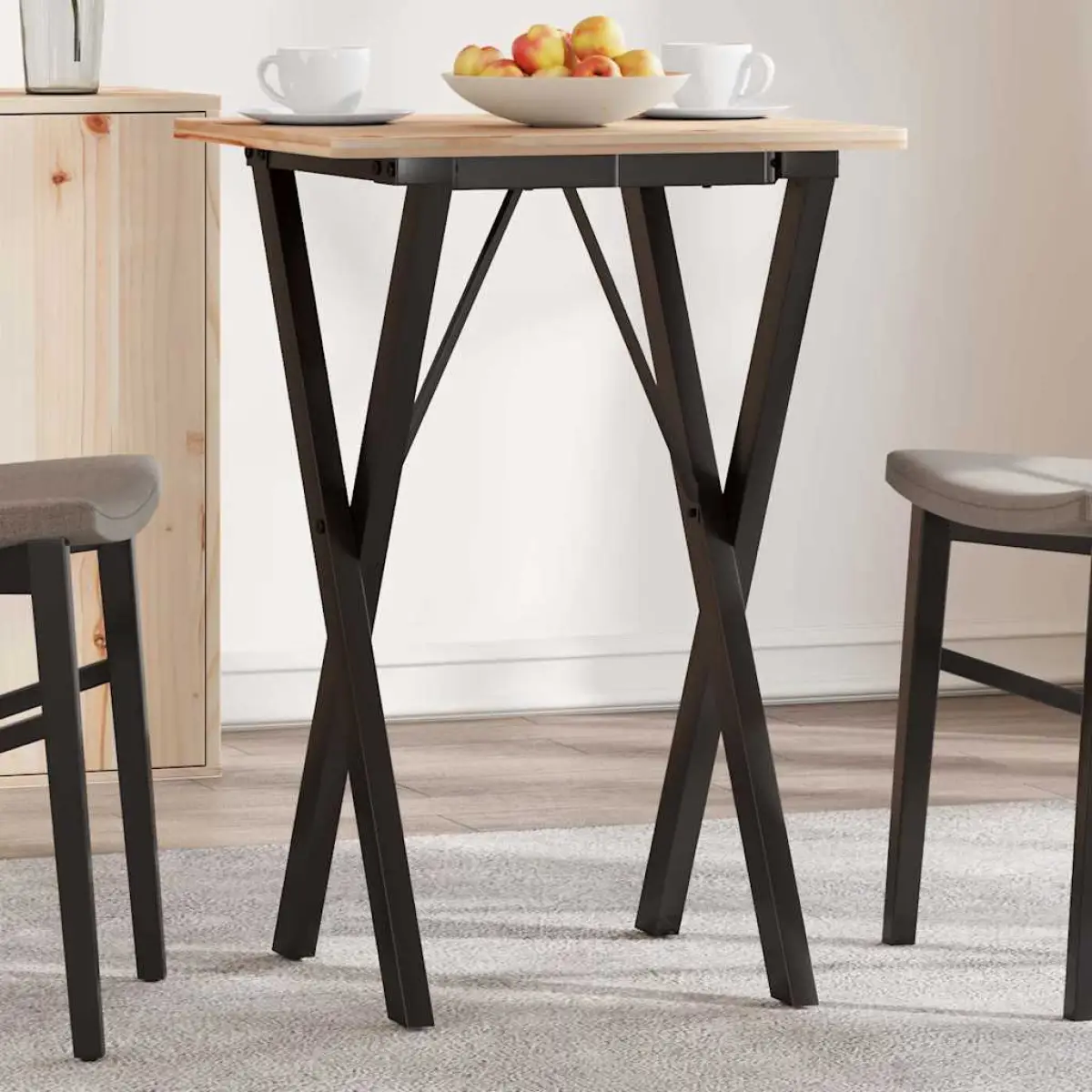vidaXL vidaXL Dining Table Legs X-Frame 40x40x73 cm Steel - Dining Table