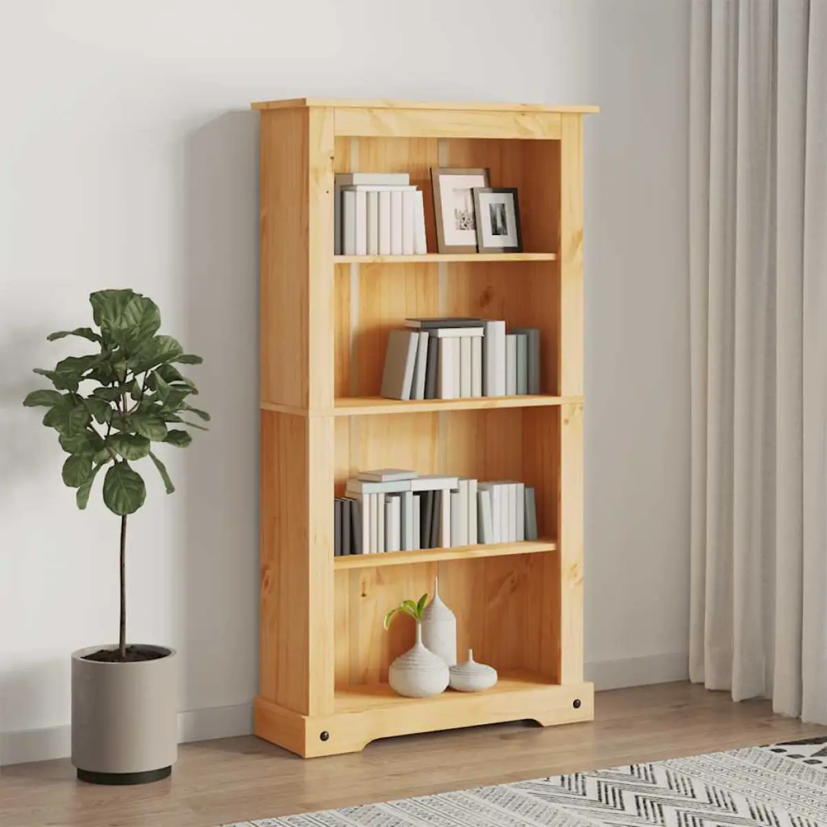 vidaXL vidaXL 4-Tier Bookcase Mexican Pine Corona Range 80x29x150 cm - Bookcase