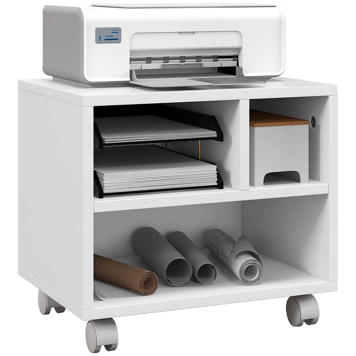 Homcom Printer Stand On Wheels For Home Office