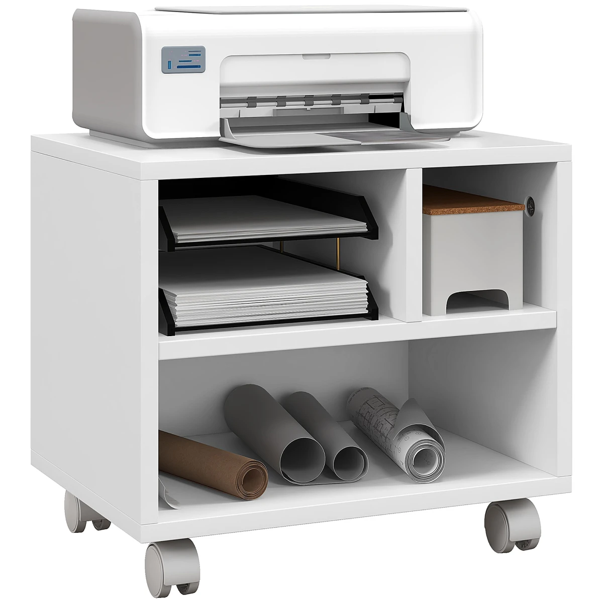 HOMCOM Homcom Printer Stand On Wheels For Home Office - Desk