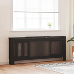VidaXL Radiator Cover 142-205 cm Wide 20.5x81.5 cm Black Slatted Front 2-Piece for Living Rooms - vidaXL - Home Symphony