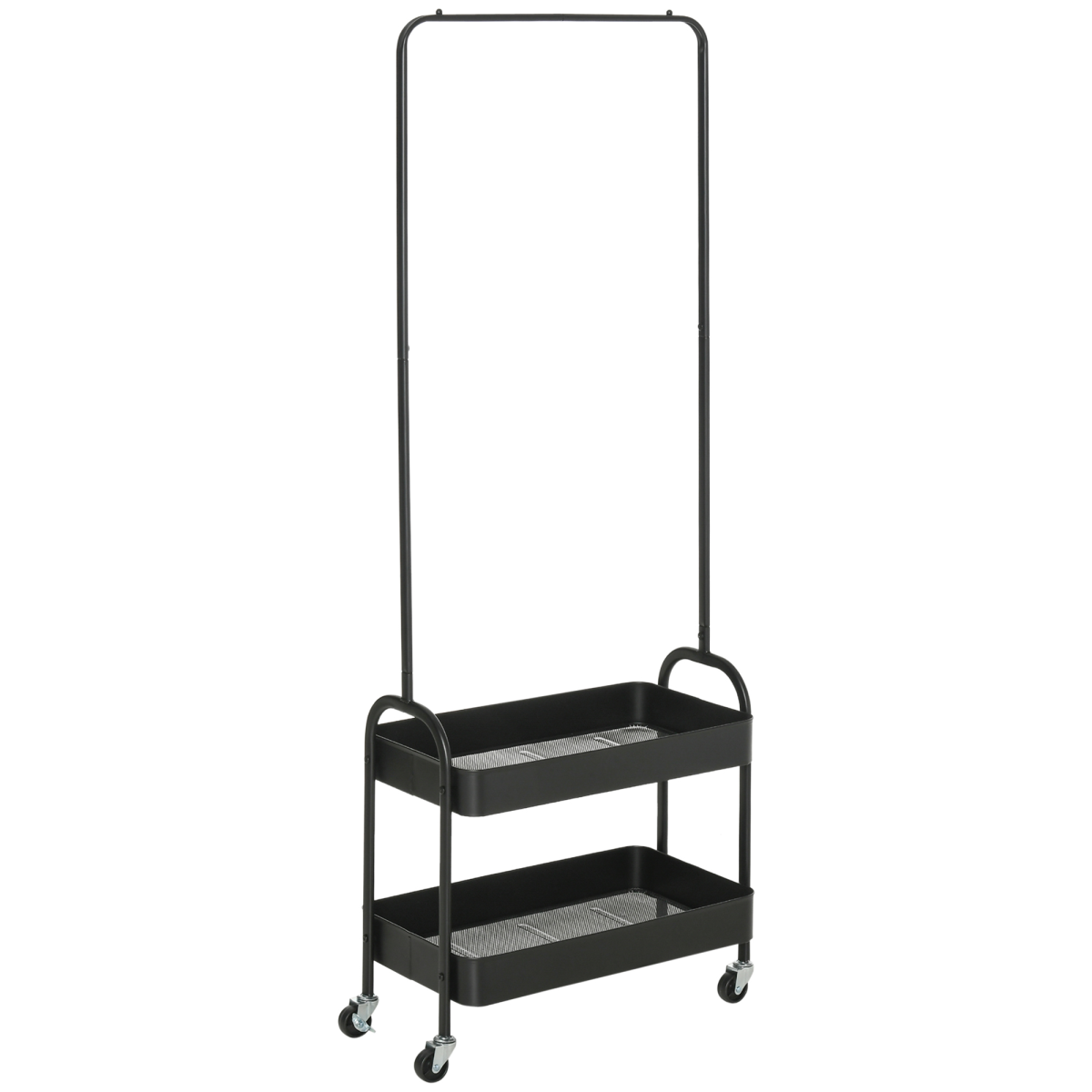 HOMCOM Metal Clothes Rack 37.3cm On Wheels For Small Spaces - Unbranded - Home Symphony