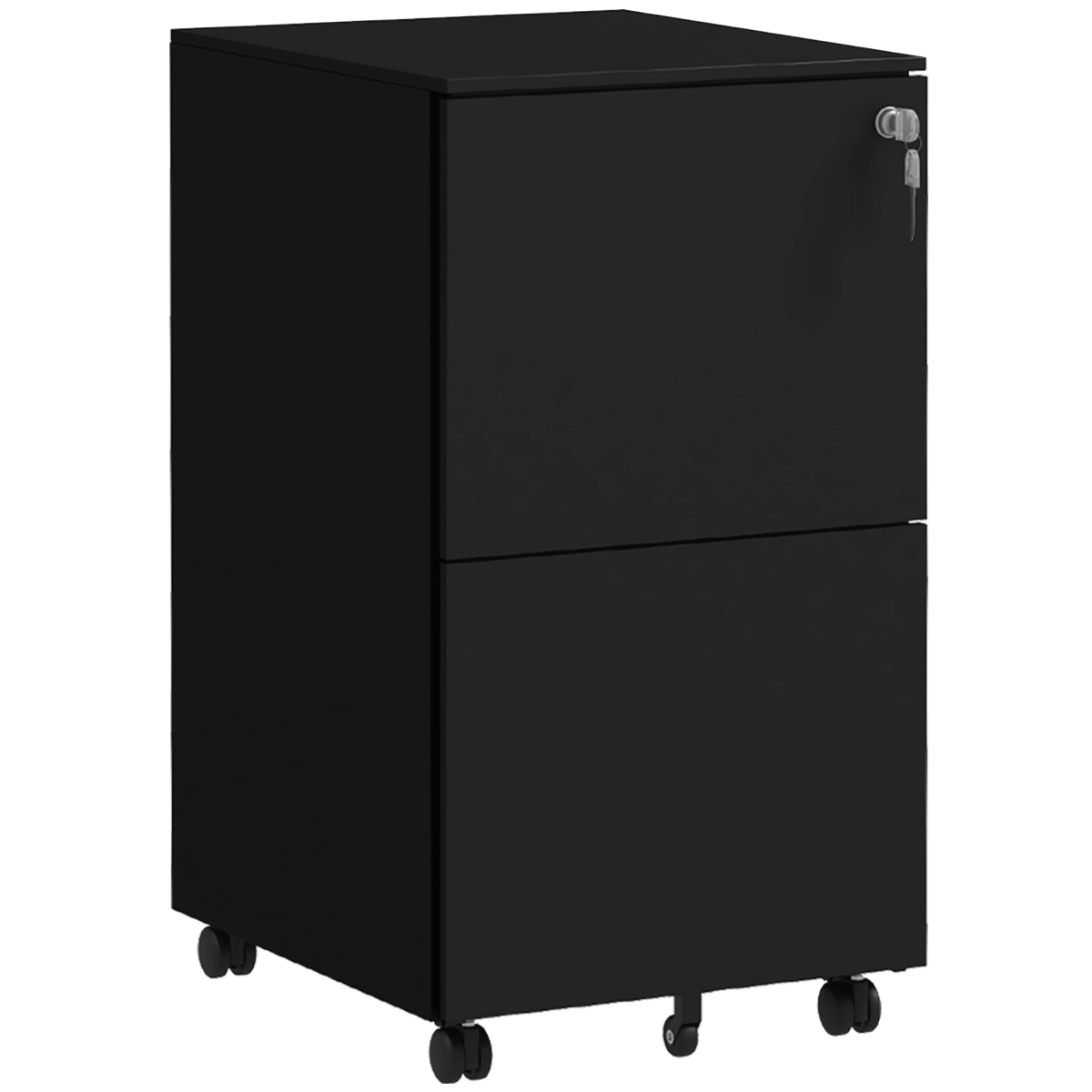 Vinsetto Compact Two Drawer Steel File Cabinet With Lock And Adjustable Hanging Bars For Home Office