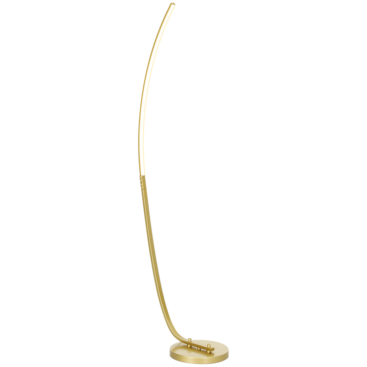 HOMCOM Floor Lamp with LED Strip, Standing Lamp for Living Room, Gold Tone adds elegance and brightness to any space.