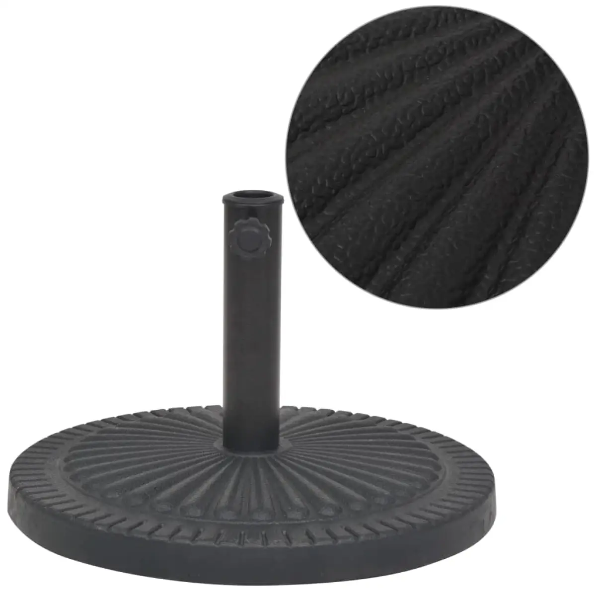 vidaXL vidaXL Parasol Base Resin Round Black 14 kg - Parasol