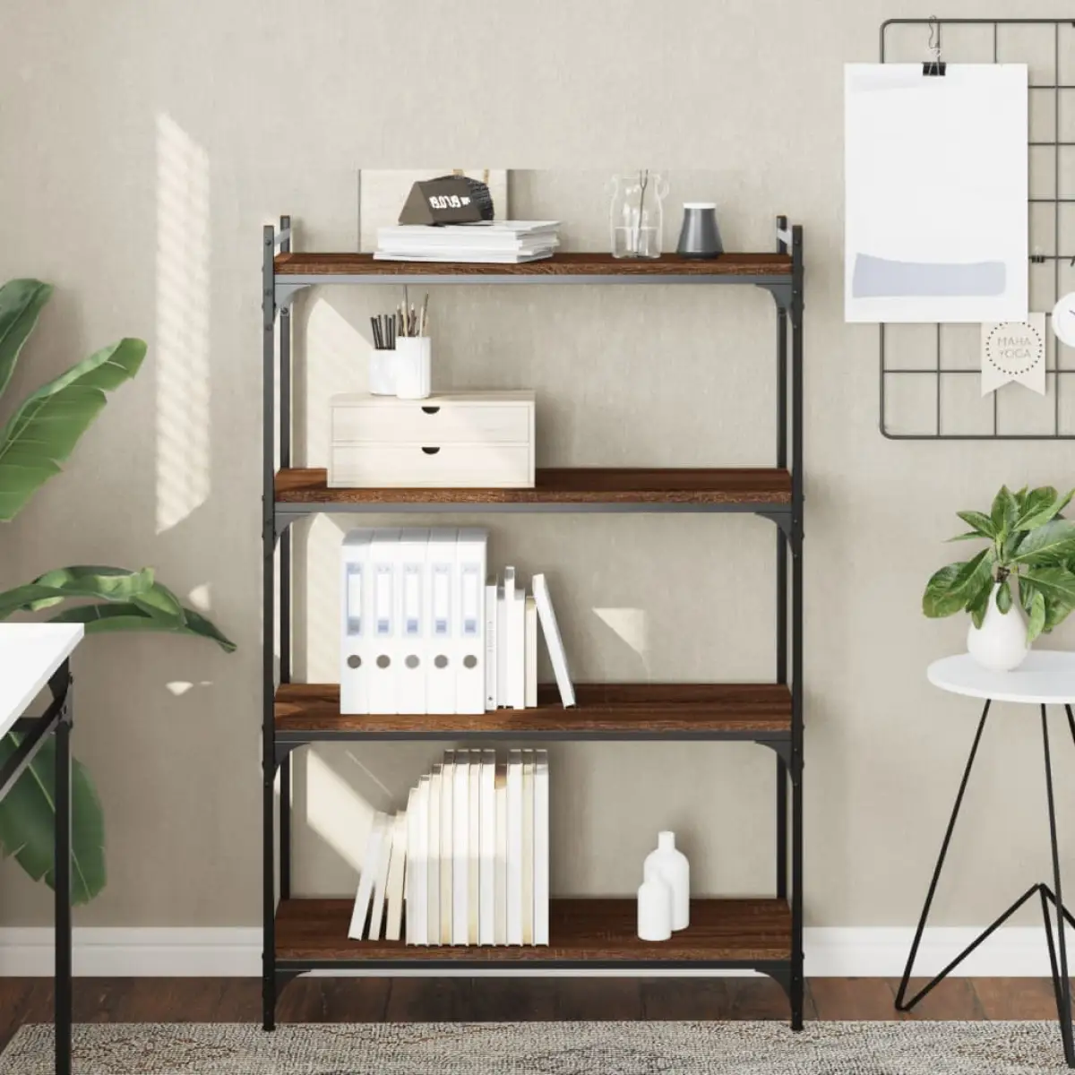 vidaXL vidaXL Bookcase 4-Tier Brown Oak 80x30x120 cm Engineered Wood - Bookcase