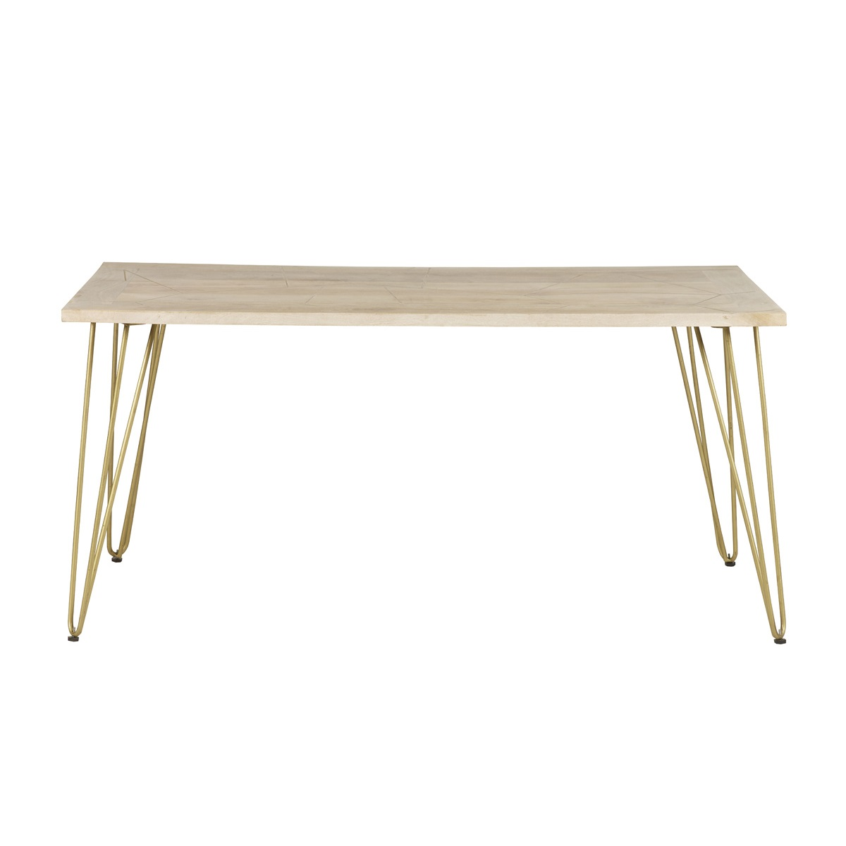 Premium Dining Table Light Gold Metal Inlay Angled Legs - Indian Hub - Home Symphony