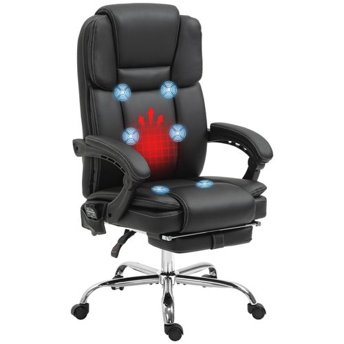 Vinsetto Massage Office Chair, PU Leather High Back Recliner offers ergonomic comfort with a soothing massage feature.