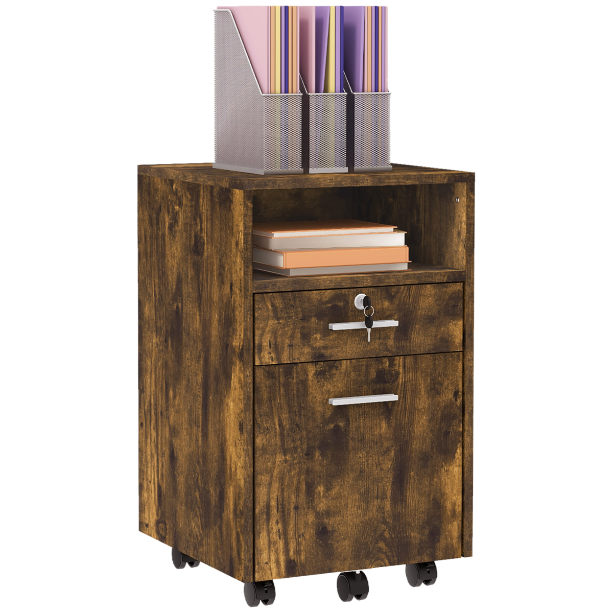Vinsetto Mobile File Cabinet Lockable 5 Wheels