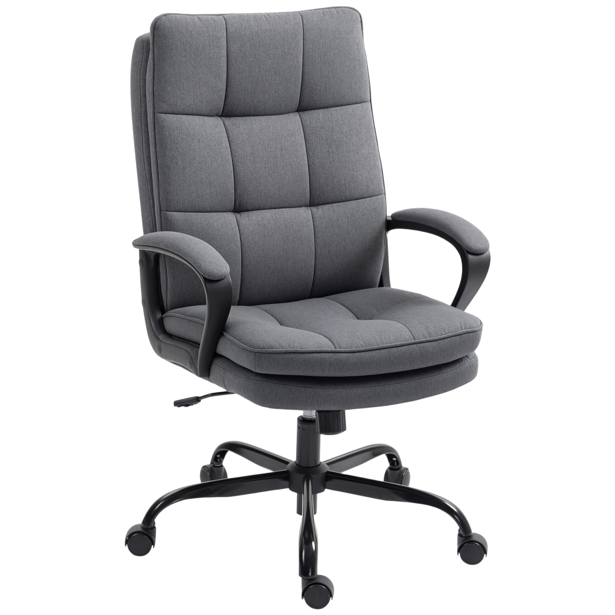 HOMCOM Fabric Office Chair With Adjustable Height Tilt 5 Wheel Ergonomic Home Desk Chair - HOMCOM - Home Symphony