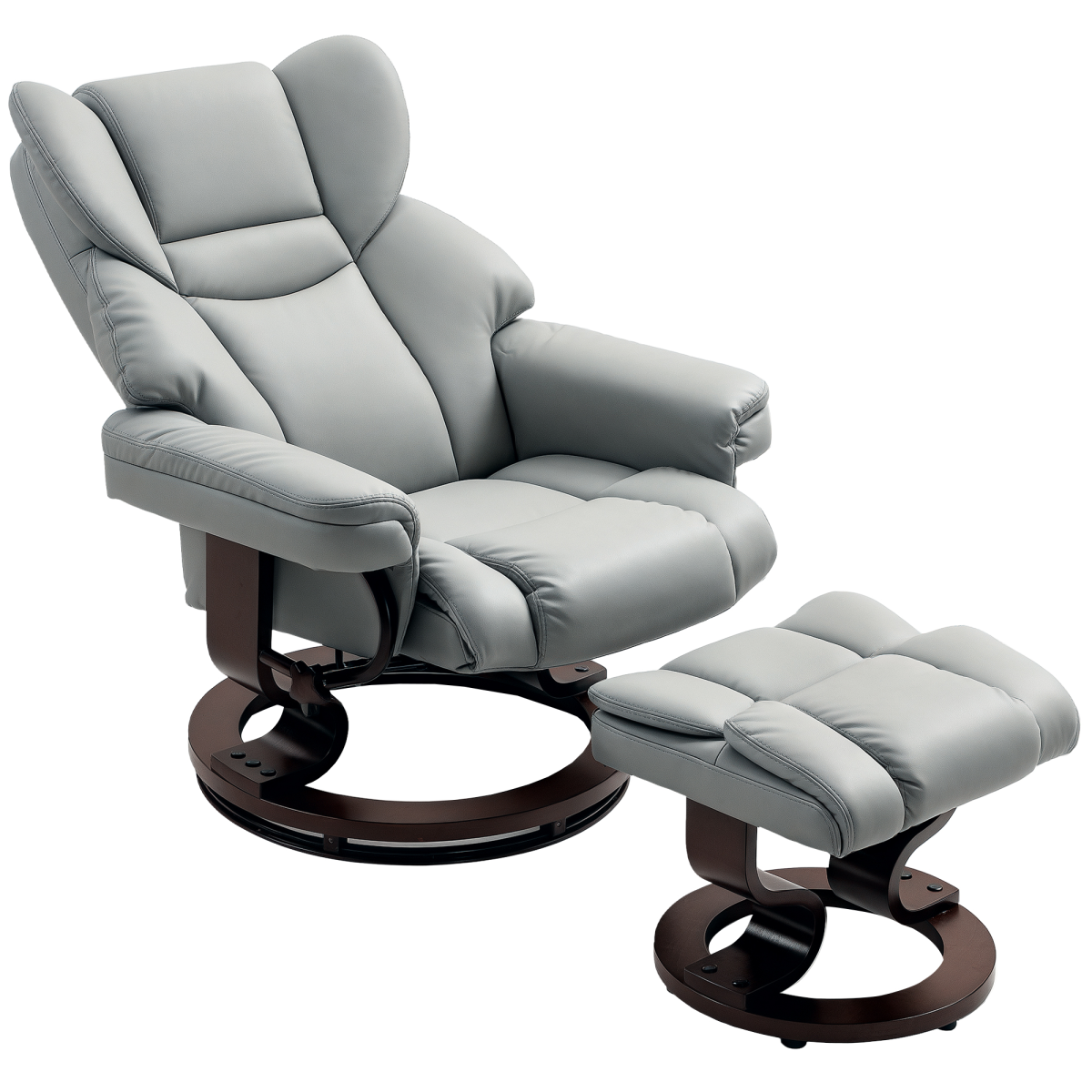 HOMCOM PU Leather Manual Reclining Armchair Compact Padded - HOMCOM - Home Symphony