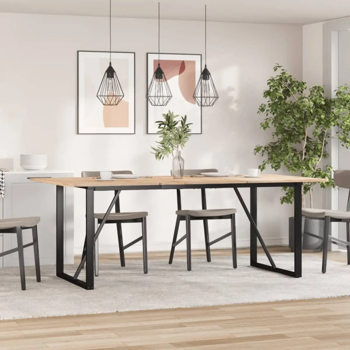 vidaXL vidaXL Dining Table Legs O-Frame 160x80x73 cm Steel - Dining Table