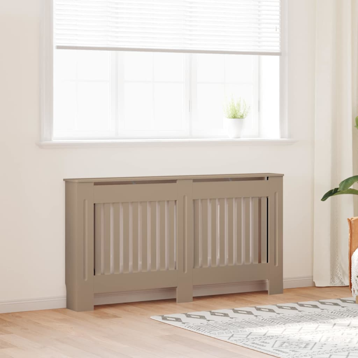 vidaXL Radiator Cover 152x19x81.5 Slats LivingRoom