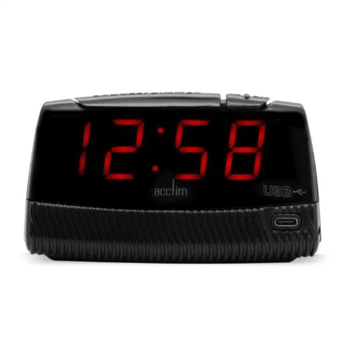 Acctim Acctim Wade 1.2" Red LED Smart USB Connector Digital Black Alarm Clock 16553 - Clock