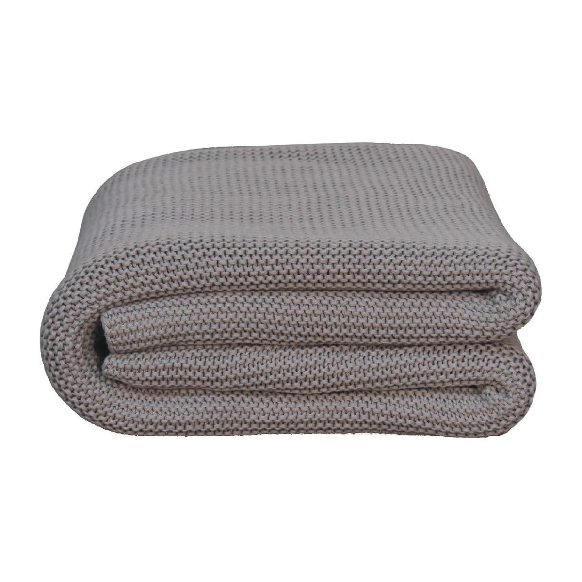 Artisan Furniture Double Grey Knitted Throw, hand-knitted for comfort and style, perfect for any home decor.