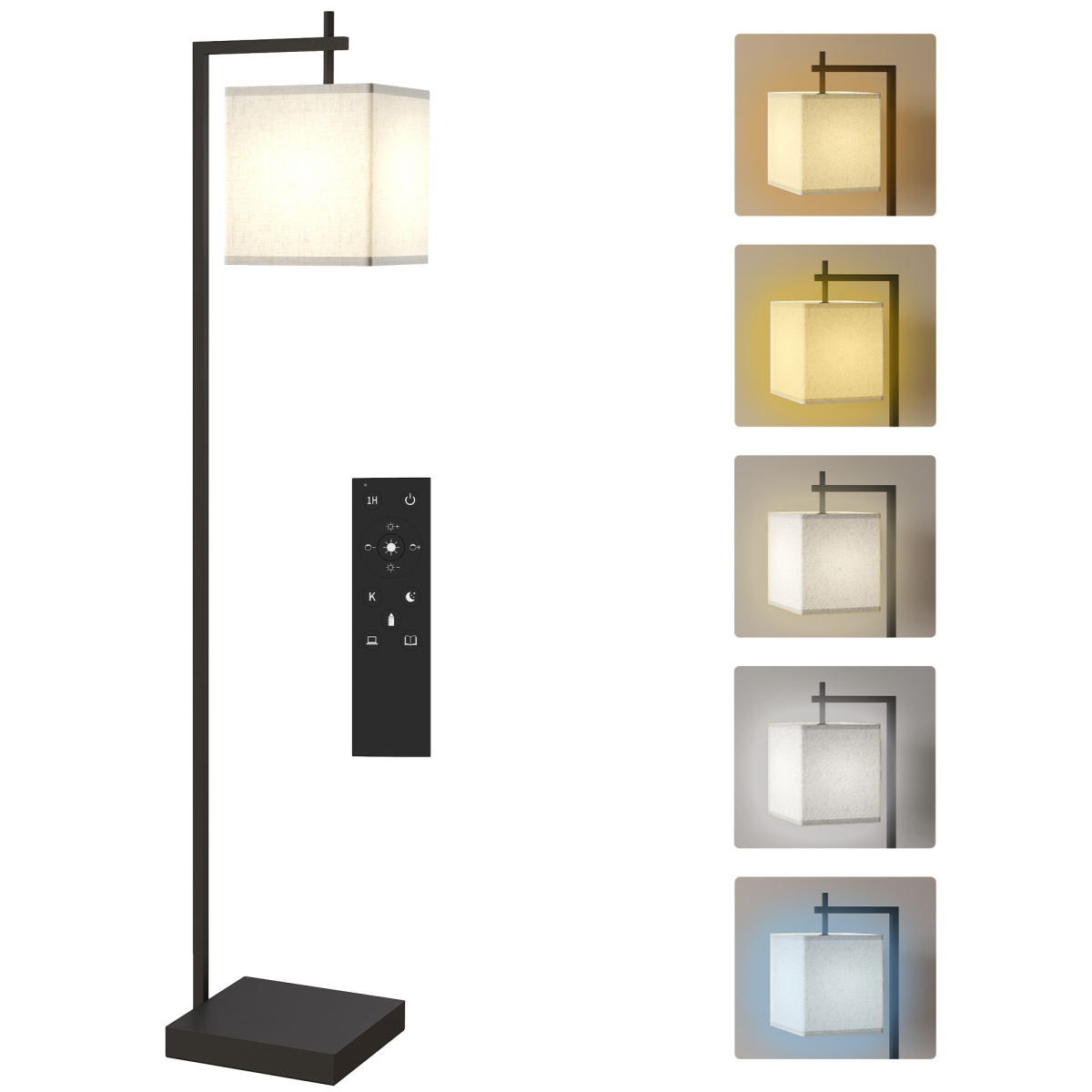 HOMCOM 66" Modern Floor Lamp for Living Room with 10 Brightness Levels, featuring a sleek design and remote control.