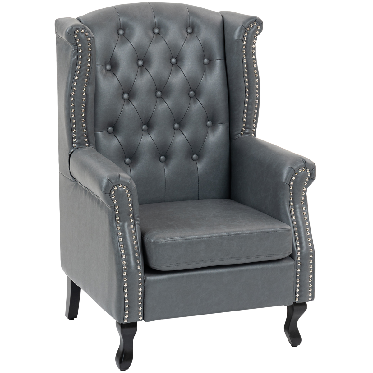HOMCOM Armchair Compact Tufted Wing Back Bedroom - HOMCOM - Home Symphony